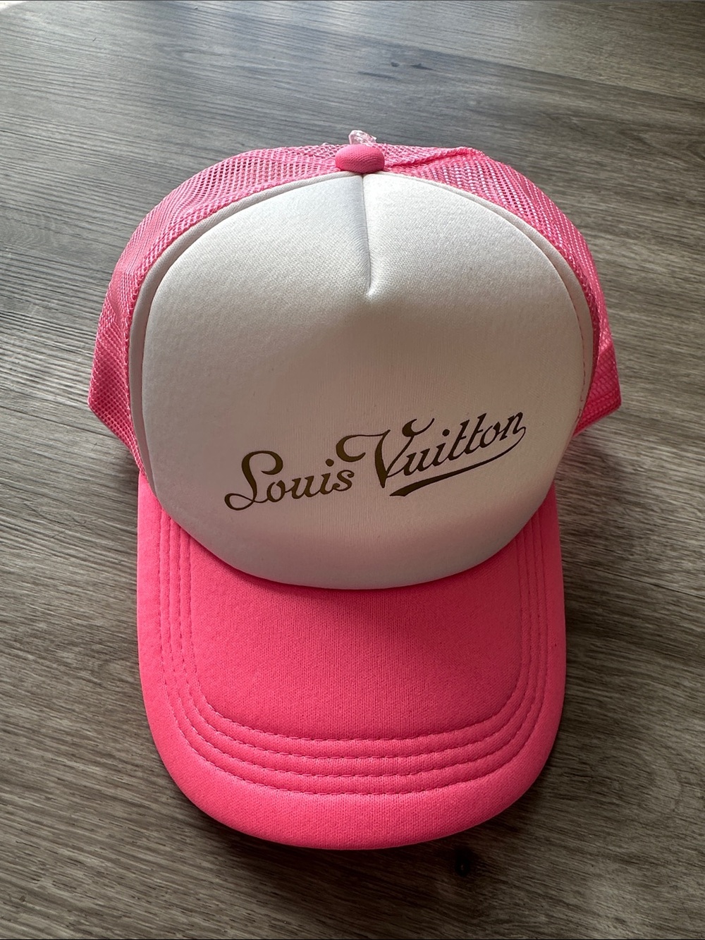 Women Pink and White Trucker Hat - Lightweight Mesh Cap